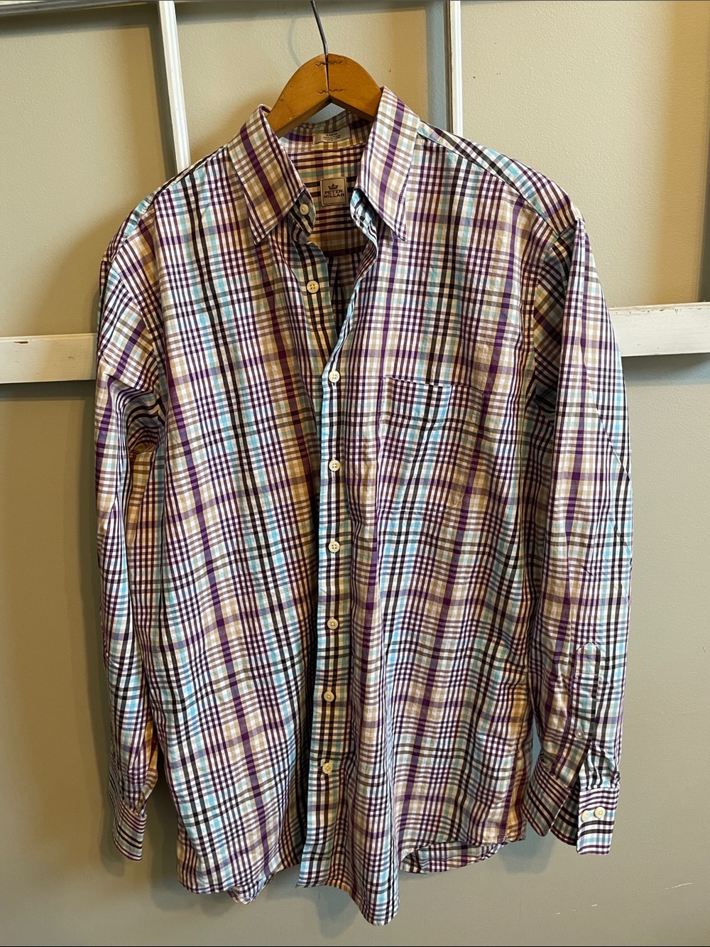 Peter Millar Purple & Light Blue Plaid Button-Down Shirt